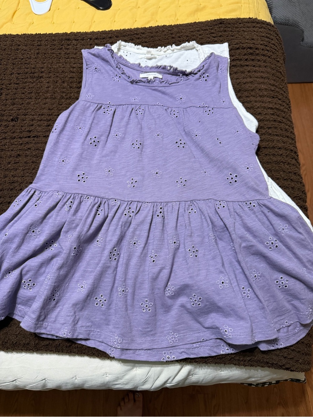 Womens Lavender and whiteEyelet Tank Top bundle - Brand Unidentified